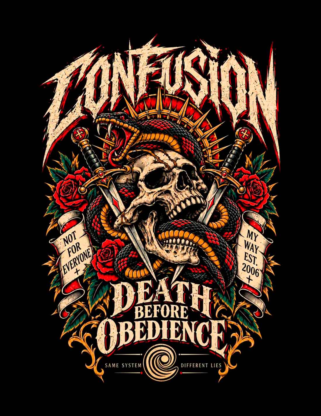 DEATH BEFORE OBEDIENCE BLACK CREWNECK