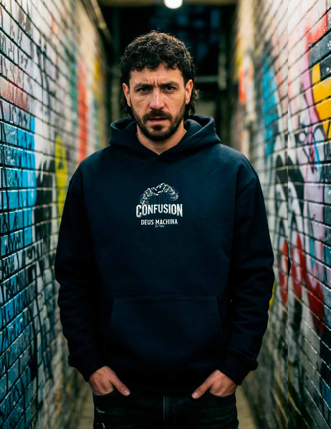 DEUS MACHINA MARITIME BLUE HOODIE OVERSIZE
