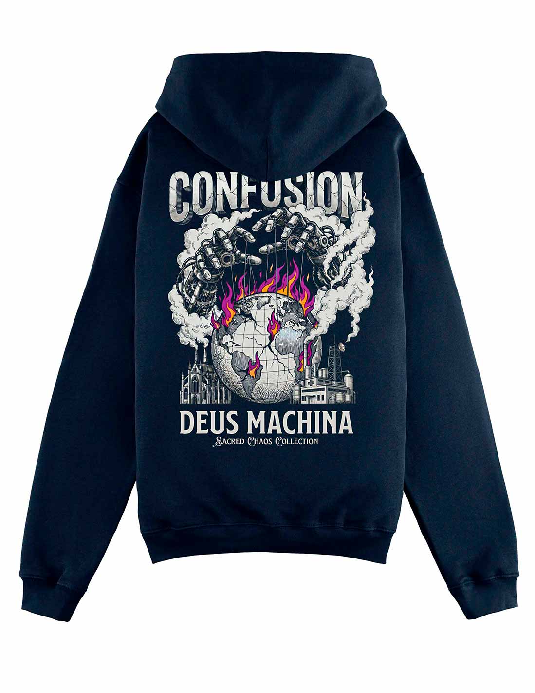 DEUS MACHINA MARITIME BLUE HOODIE OVERSIZE