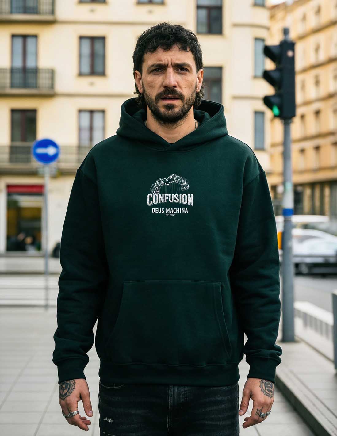 DEUS MACHINA VERDE BOTELLA HOODIE OVERSIZE
