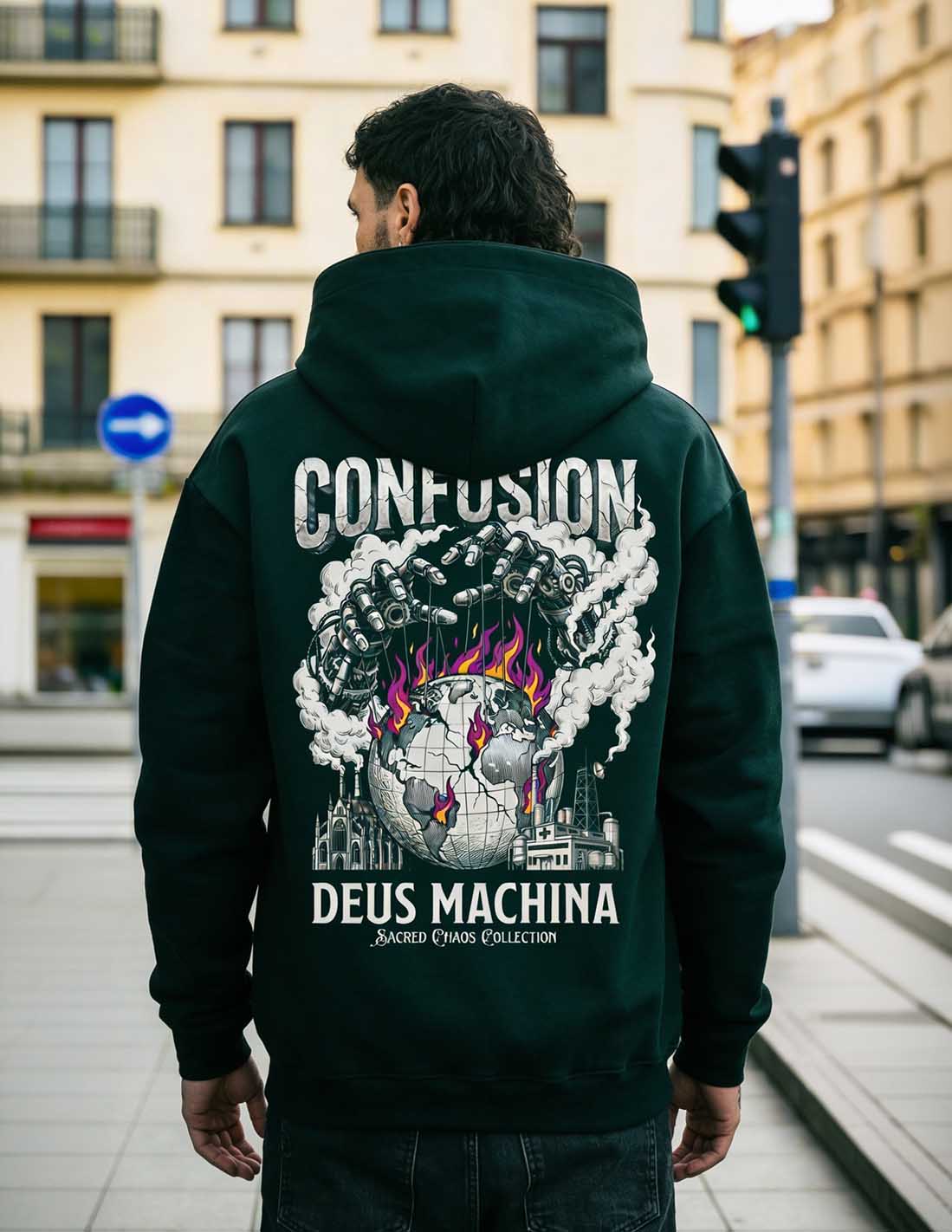 DEUS MACHINA VERDE BOTELLA HOODIE OVERSIZE