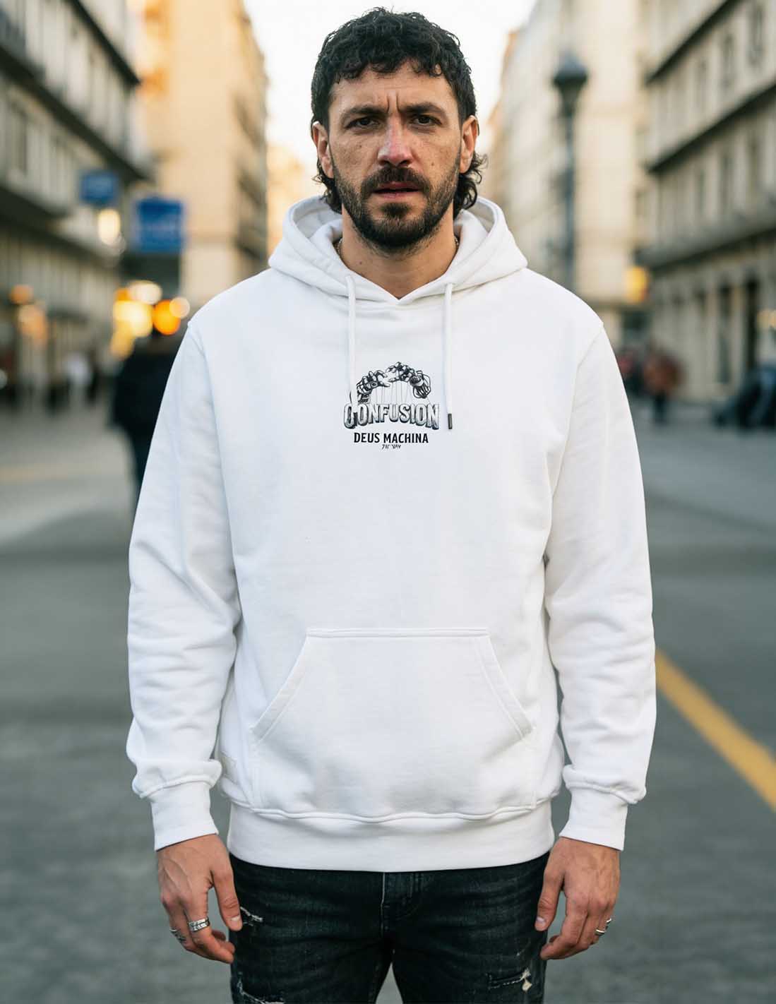 DEUS MACHINA WHITE HOODIE