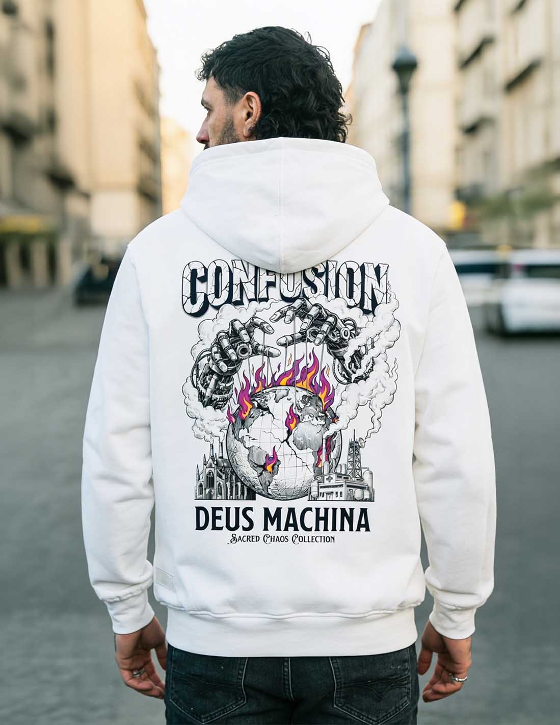 DEUS MACHINA WHITE HOODIE