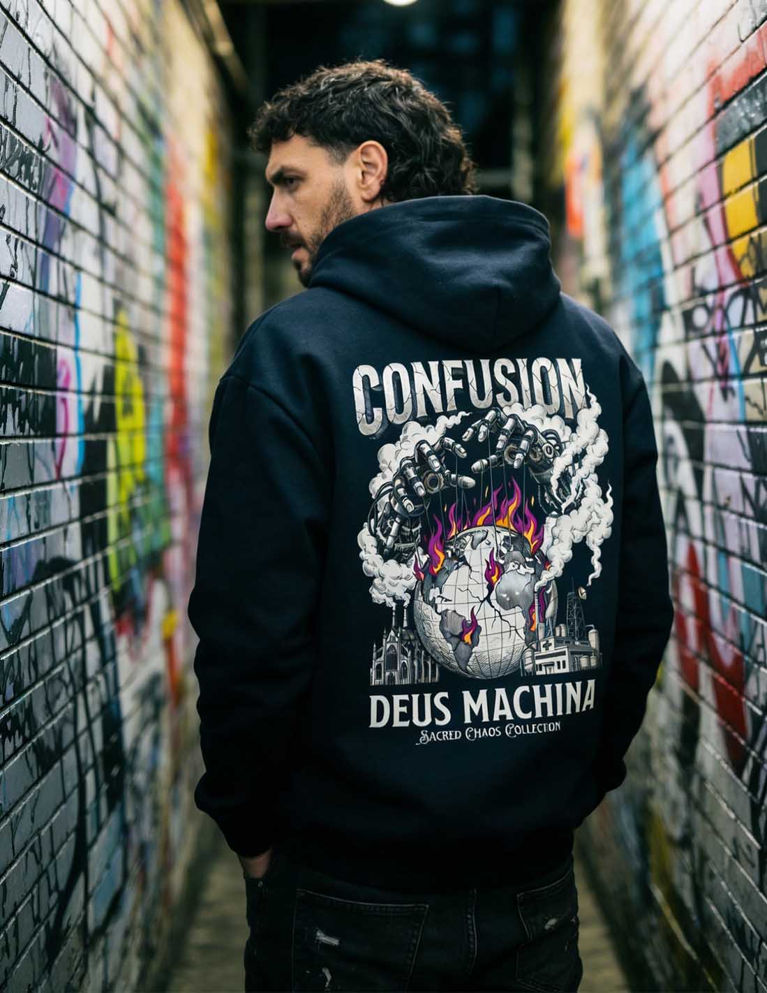 DEUS MACHINA MARITIME BLUE HOODIE OVERSIZE