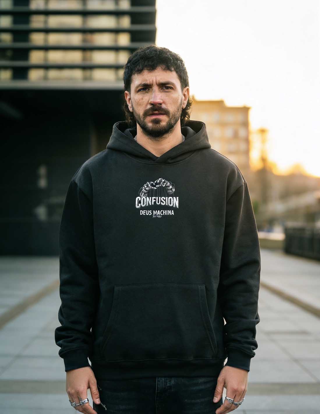 DEUS MACHINA BLACK COFFEE HOODIE OVERSIZE