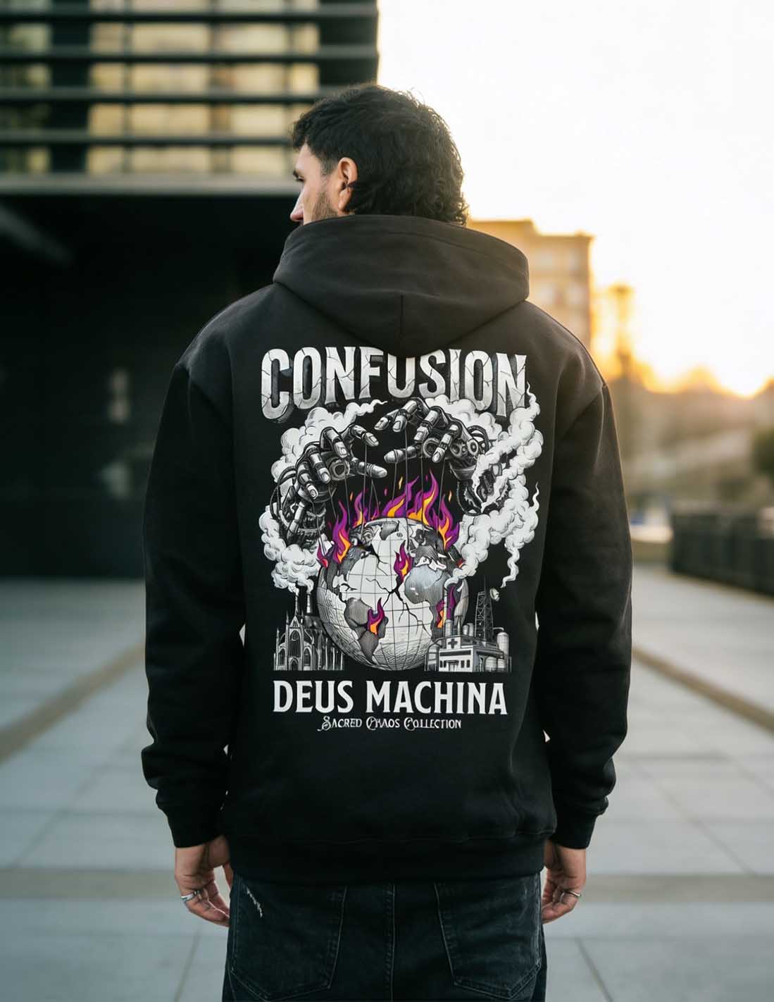 DEUS MACHINA BLACK COFFEE HOODIE OVERSIZE