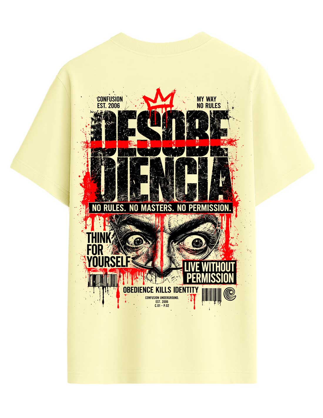 DESOBEDECE DOUBLE CREAM TEE OVERSIZE
