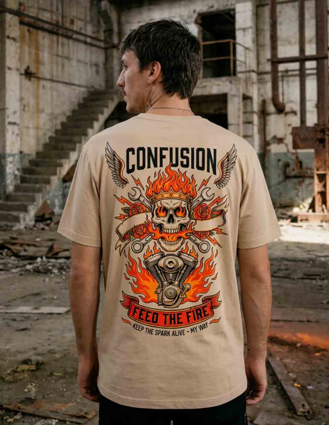 FEED THE FIRE CREAM TEE