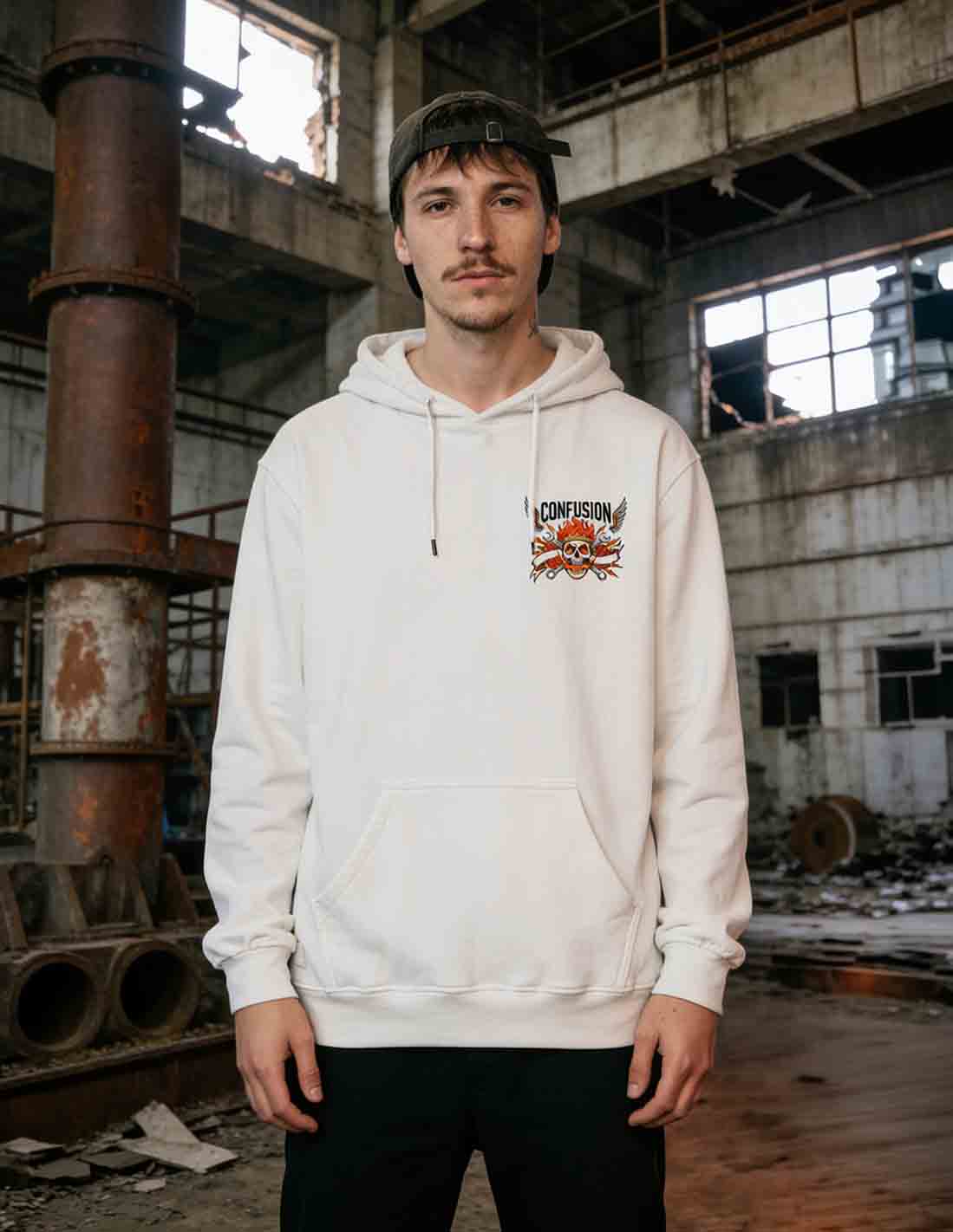 FEED THE FIRE WHITE HOODIE