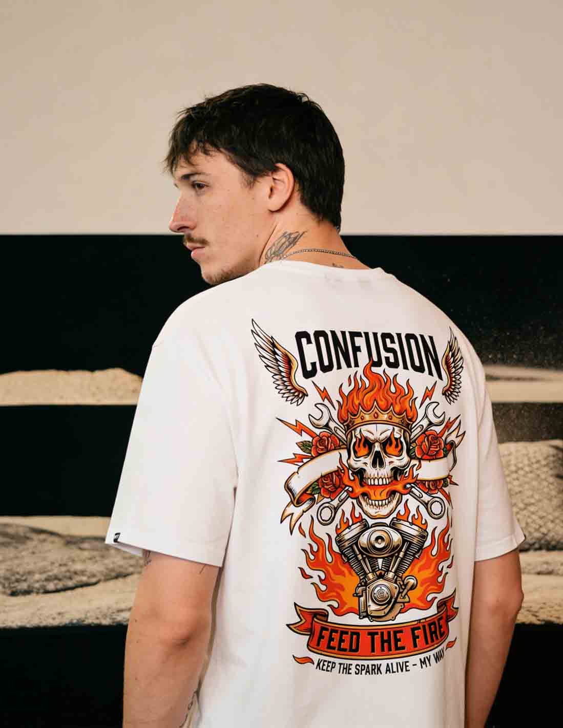 FEED THE FIRE WHITE TEE