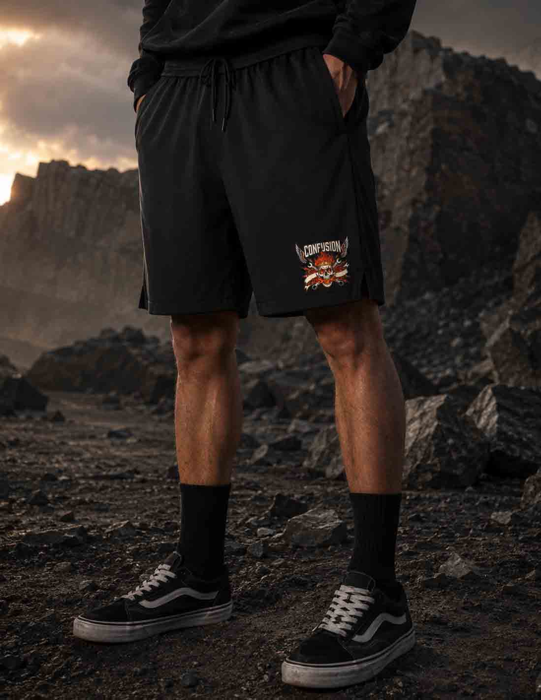 FEED THE FIRE BLACK SHORT