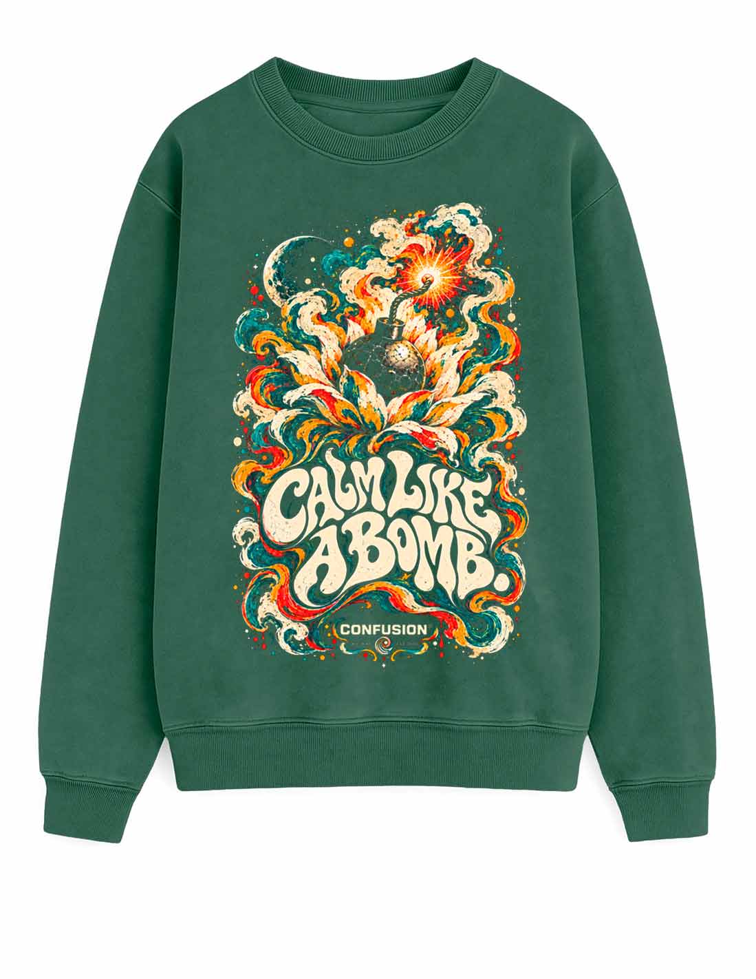 CALM LIKE A BOMB GARDEN TOPIARY CREWNECK OVERSIZE LAVADO A LA PIEDRA