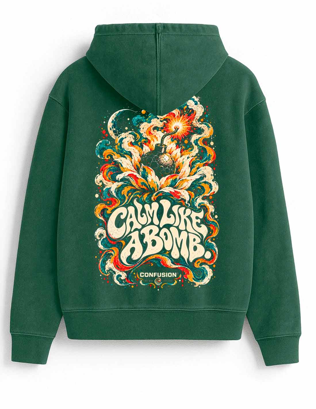 CALM LIKE A BOMB GARDEN TOPIARY HOODIE OVERSIZE LAVADO PIEDRA
