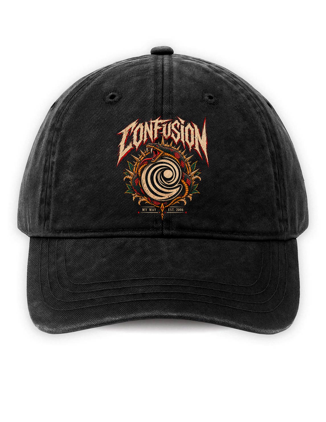 DEATH BEFORE OBEDIENCE BLACK CAP STRAPBACK LAVADO A LA PIEDRA
