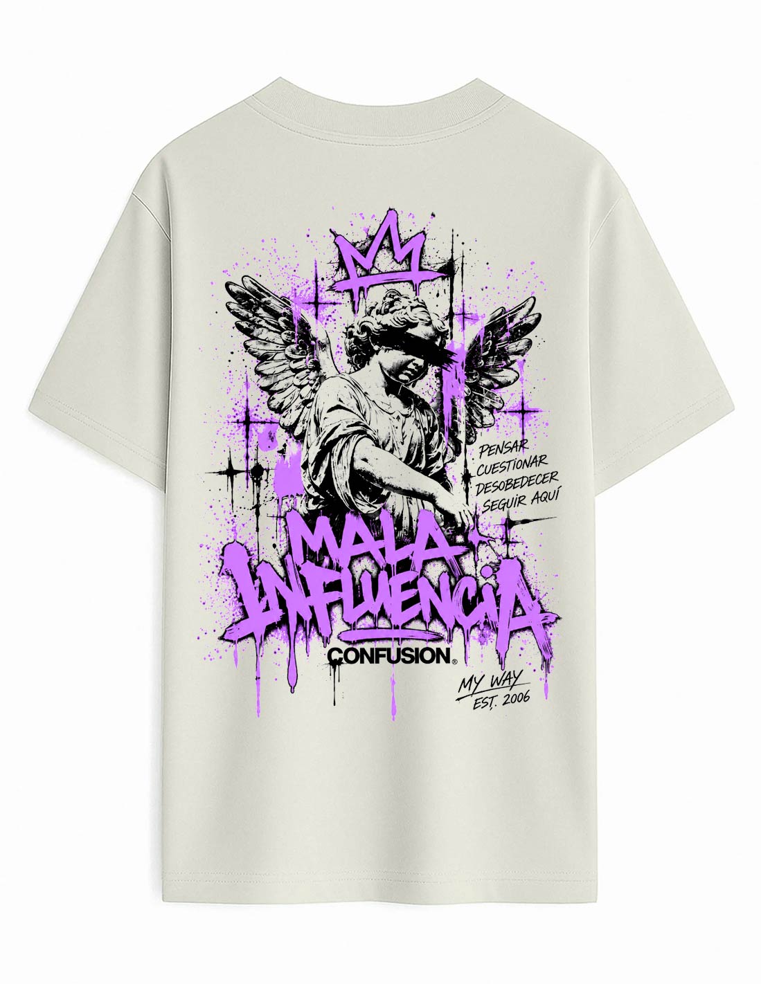 MALA INFLUENCIA GREY VIOLET TEE OVERSIZE