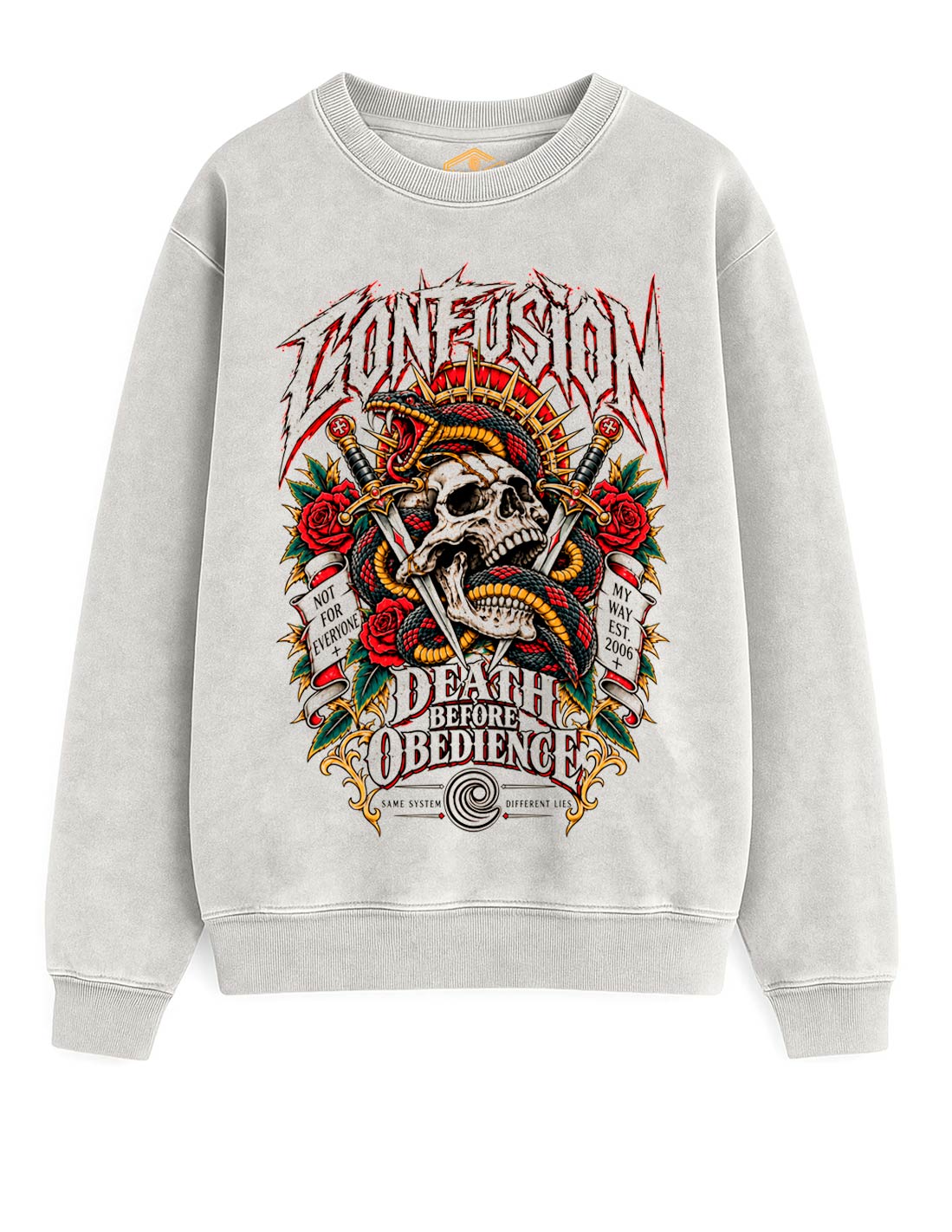 DEATH BEFORE GREY VIOLET STRING CREWNECK