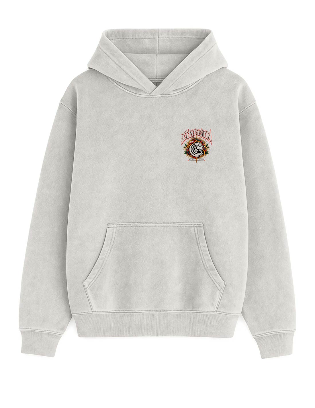 DEATH BEFORE OBEDIENCE GREY VIOLET HOODIE OVERSIZE LAVADO PIEDRA