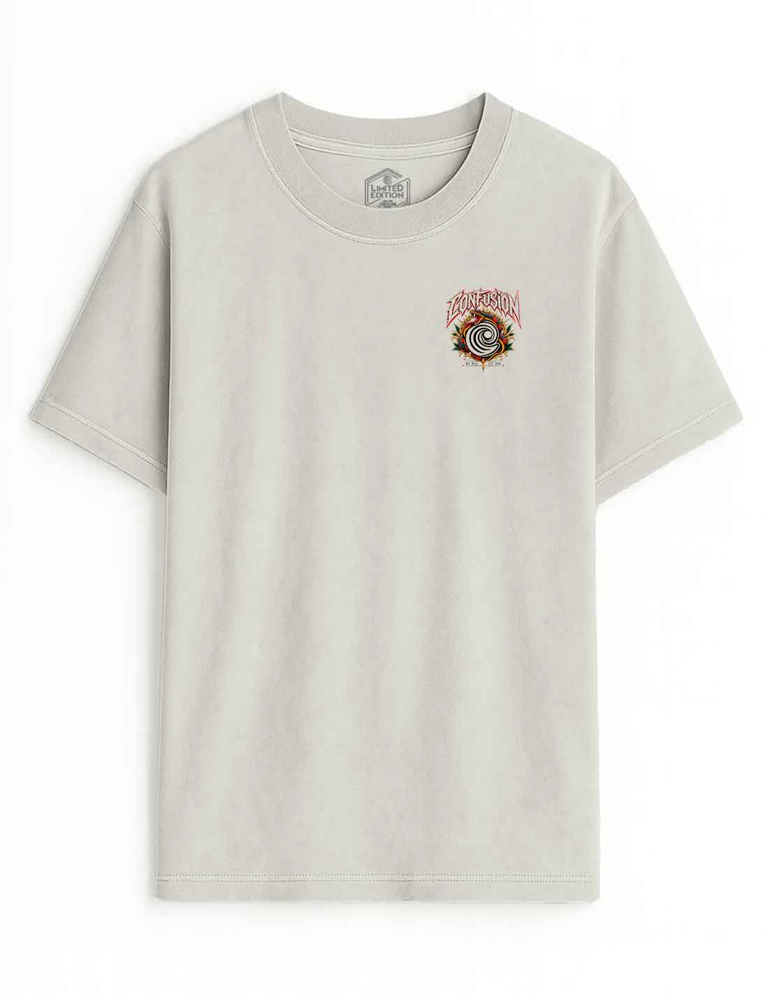 DEATH BEFORE OBEDIENCE GREY VIOLET TEE OVERSIZE LAVADO A LA PIEDRA