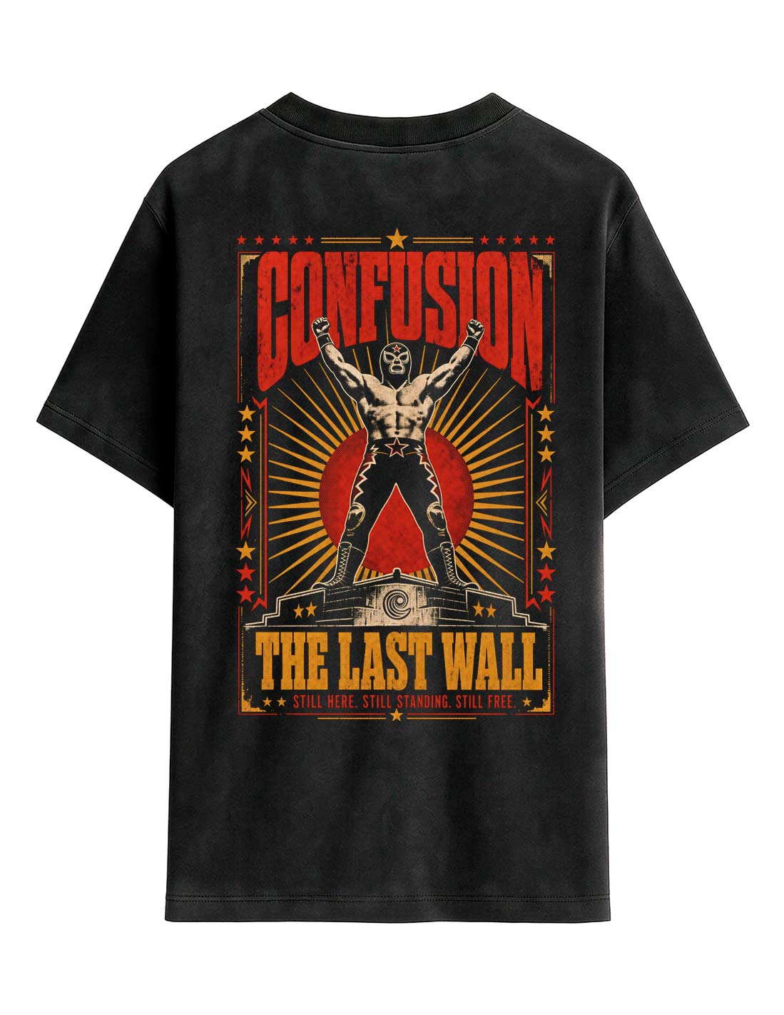 THE LAST WALL TEE BLACK OVERSIZE HARD LAVADO PIEDRA