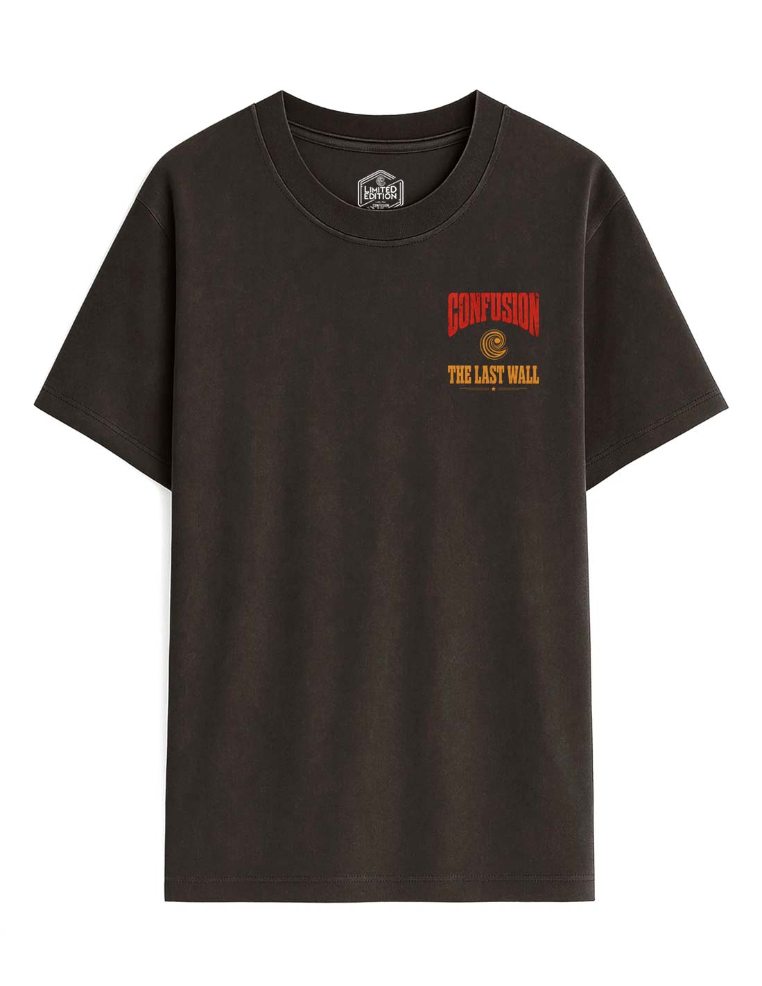 THE LAST WALL TEE BLACK COFFEE OVERSIZE HARD LAVADO PIEDRA