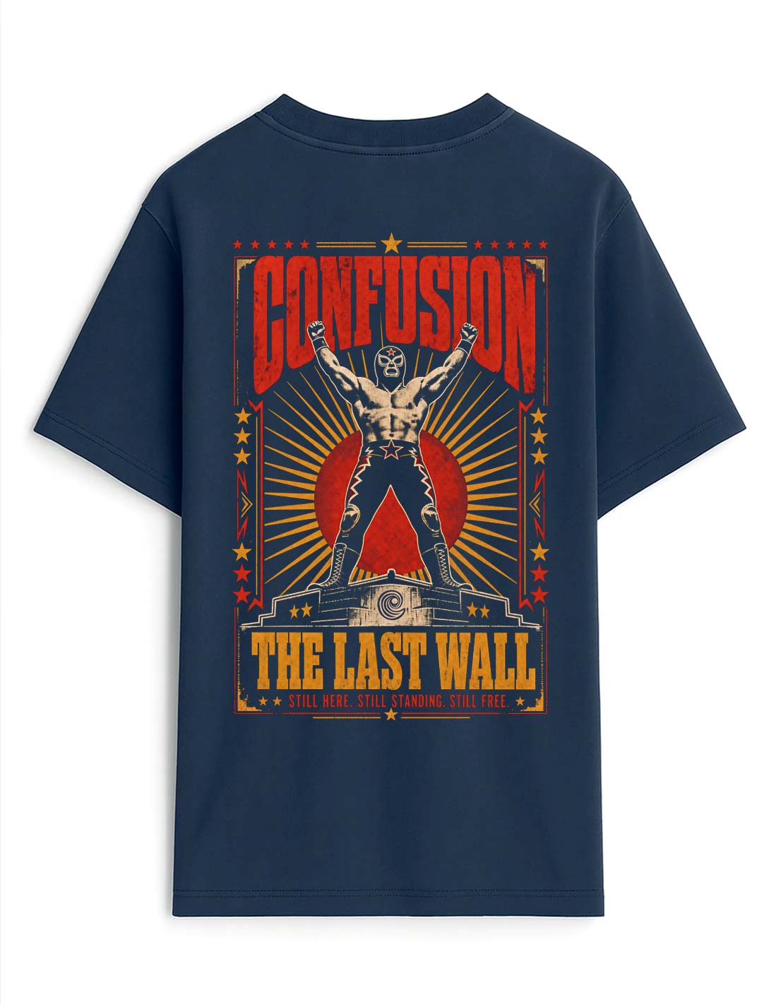 THE LAST WALL TEE MARITIME BLUE OVERSIZE HARD LAVADO PIEDRA