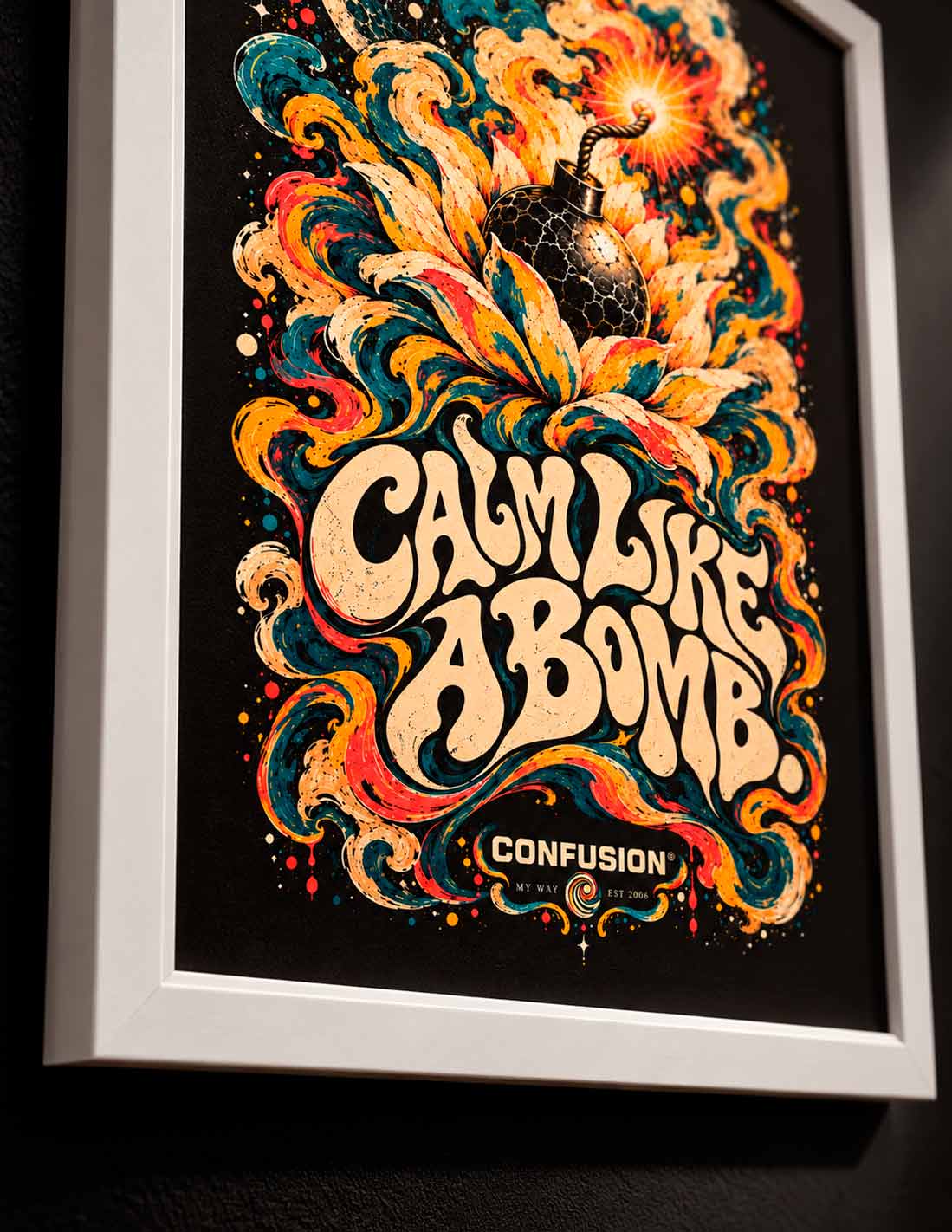 CALM LIKE A BOMB BLACK COFFEE OVERSIZE LAVADO A LA PIEDRA