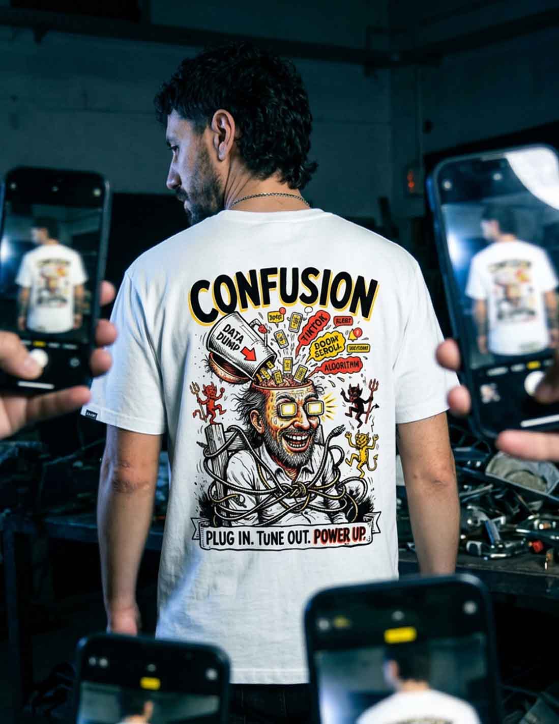 POWER UP WHITE TEE