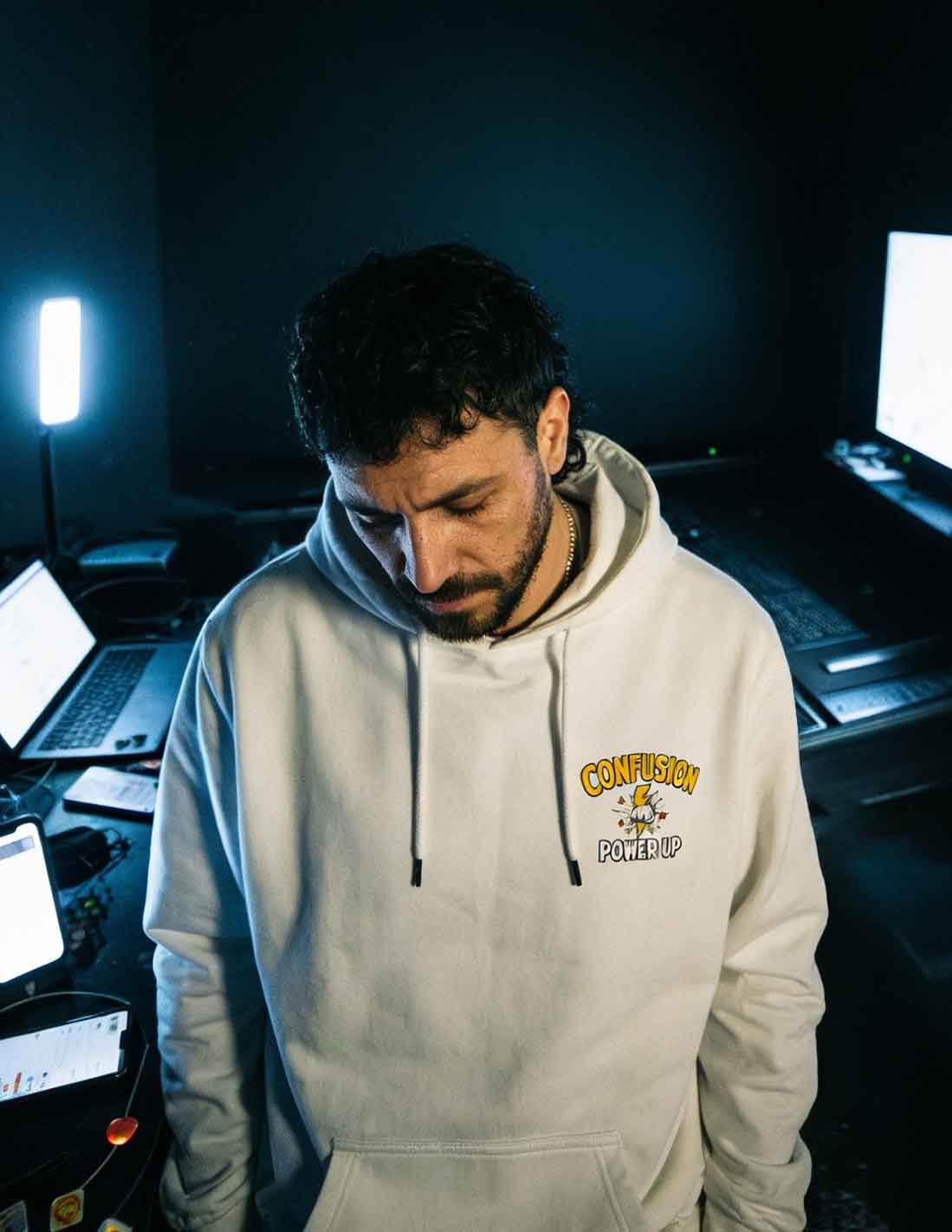 POWER UP WHITE HOODIE