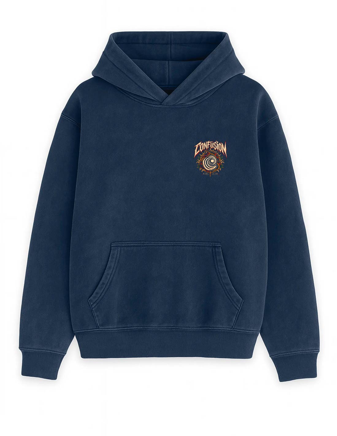 DEATH BEFORE OBEDIENCE MARITIME BLUE HOODIE OVERSIZE LAVADO PIEDRA