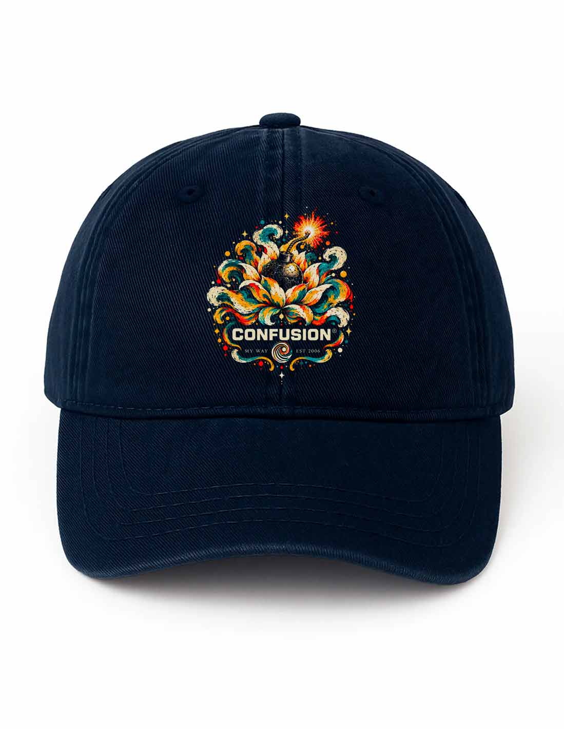 CALM LIKE A BOMB MARITIME BLUE CAP STRAPBACK LAVADO A LA PIEDRA