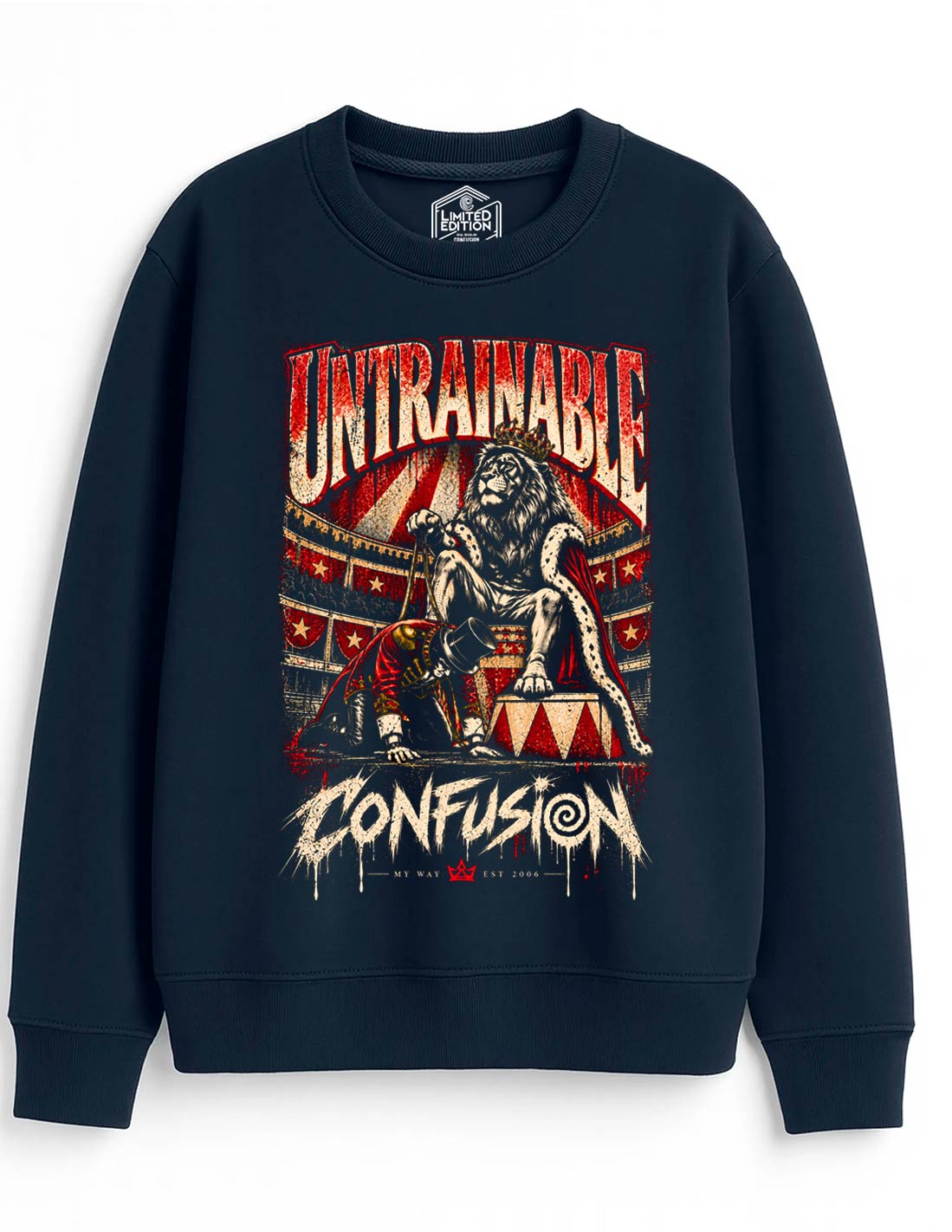 UNTRAINABLE MARITIME BLUE CREWNECK OVERSIZE