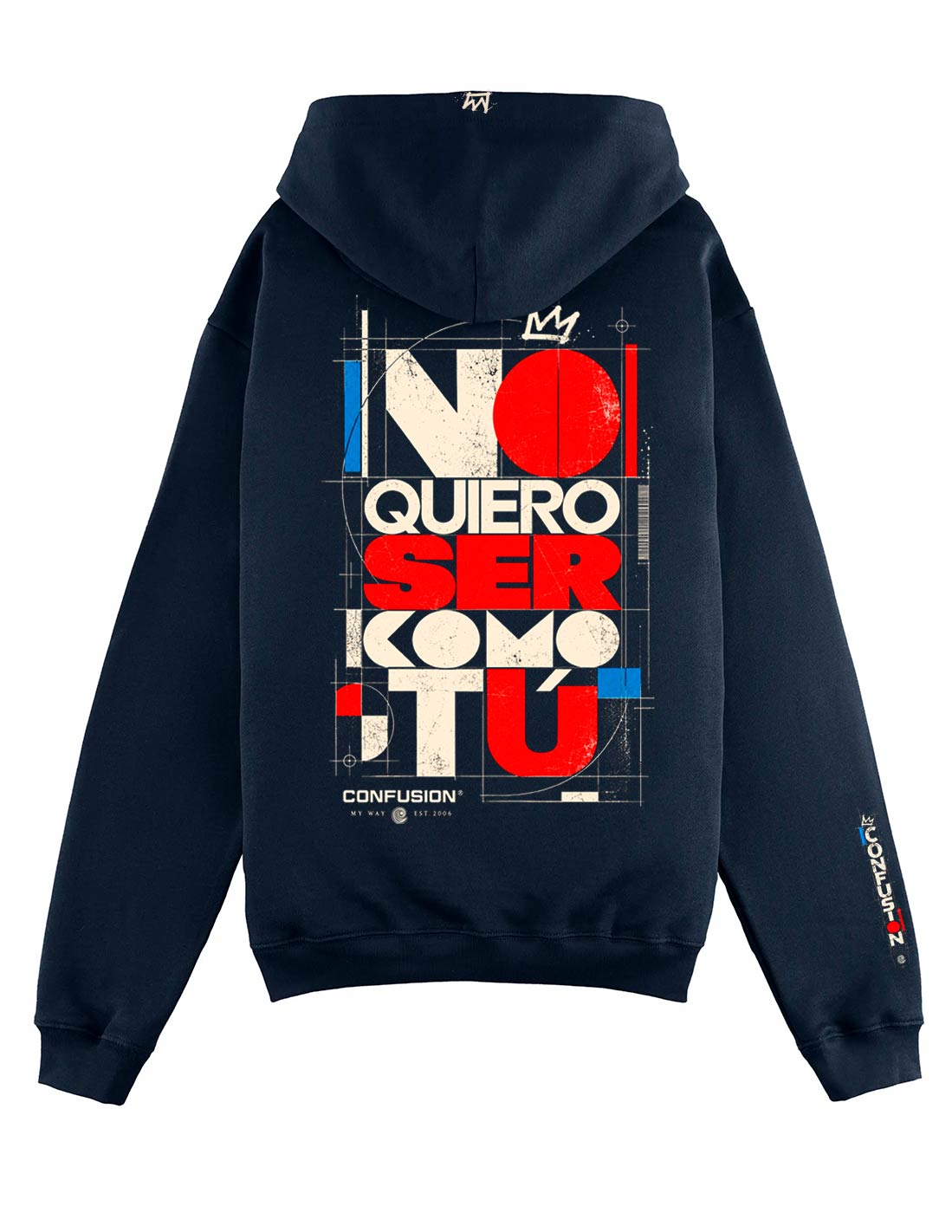 NO QUIERO MARTIME BLUE HOODIE OVERSIZE