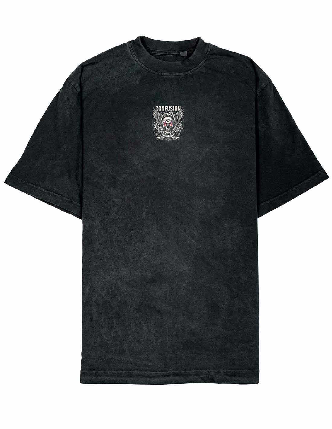 MEMENTO MORI LIBRE CARBON BLACK TEE OVERSIZE HARD PATTERN