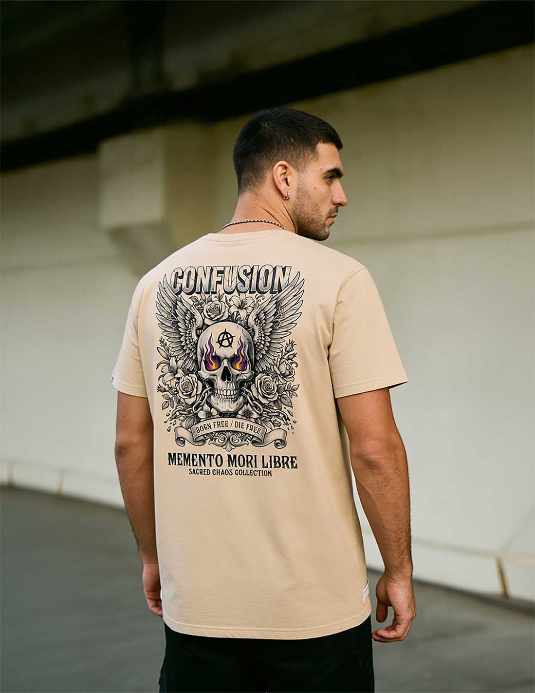 MEMENTO MORI LIBRE CREAM TEE
