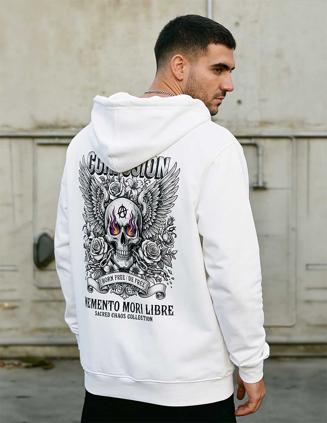 MEMENTO MORI LIBRE WHITE HOODIE