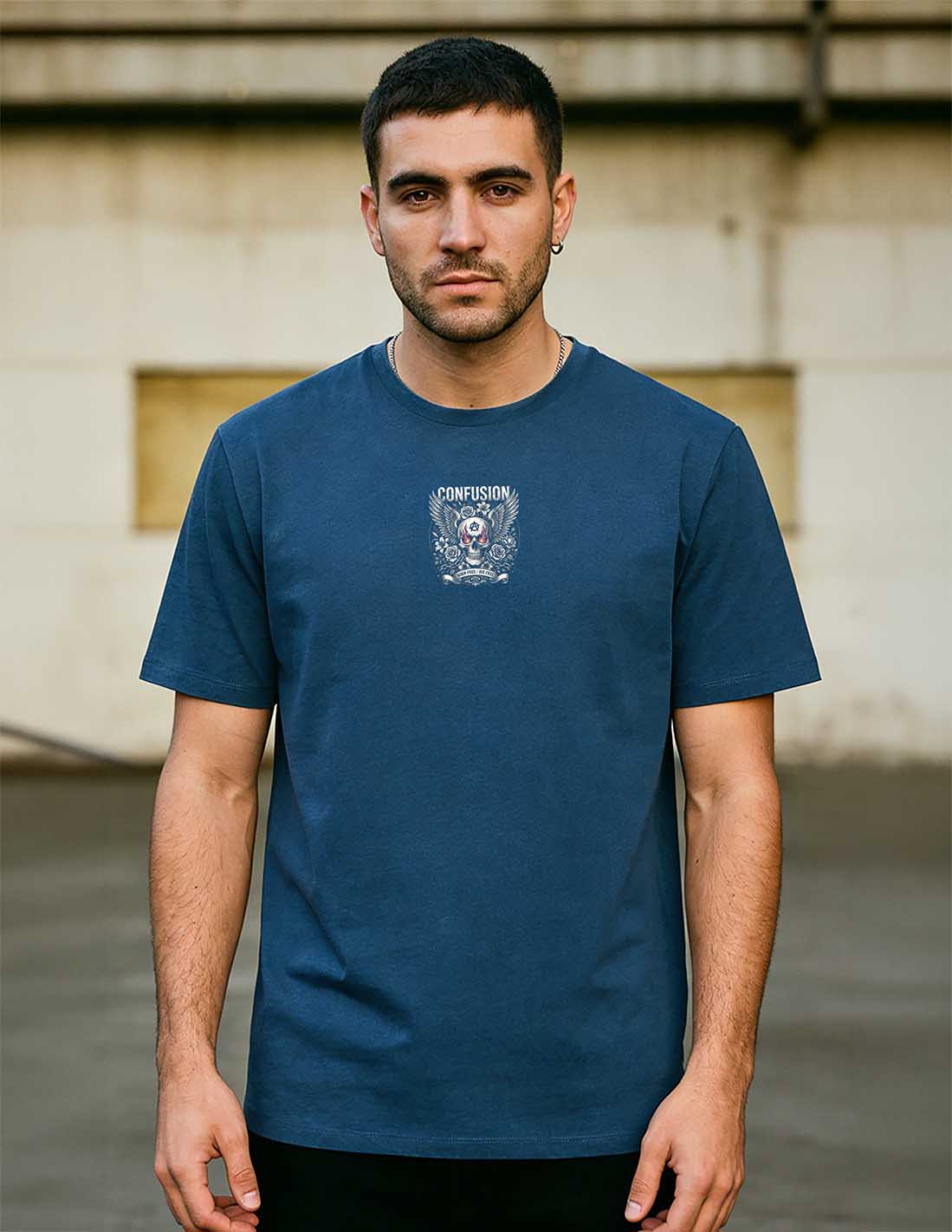MEMENTO MORI LIBRE DARK DENIM TEE