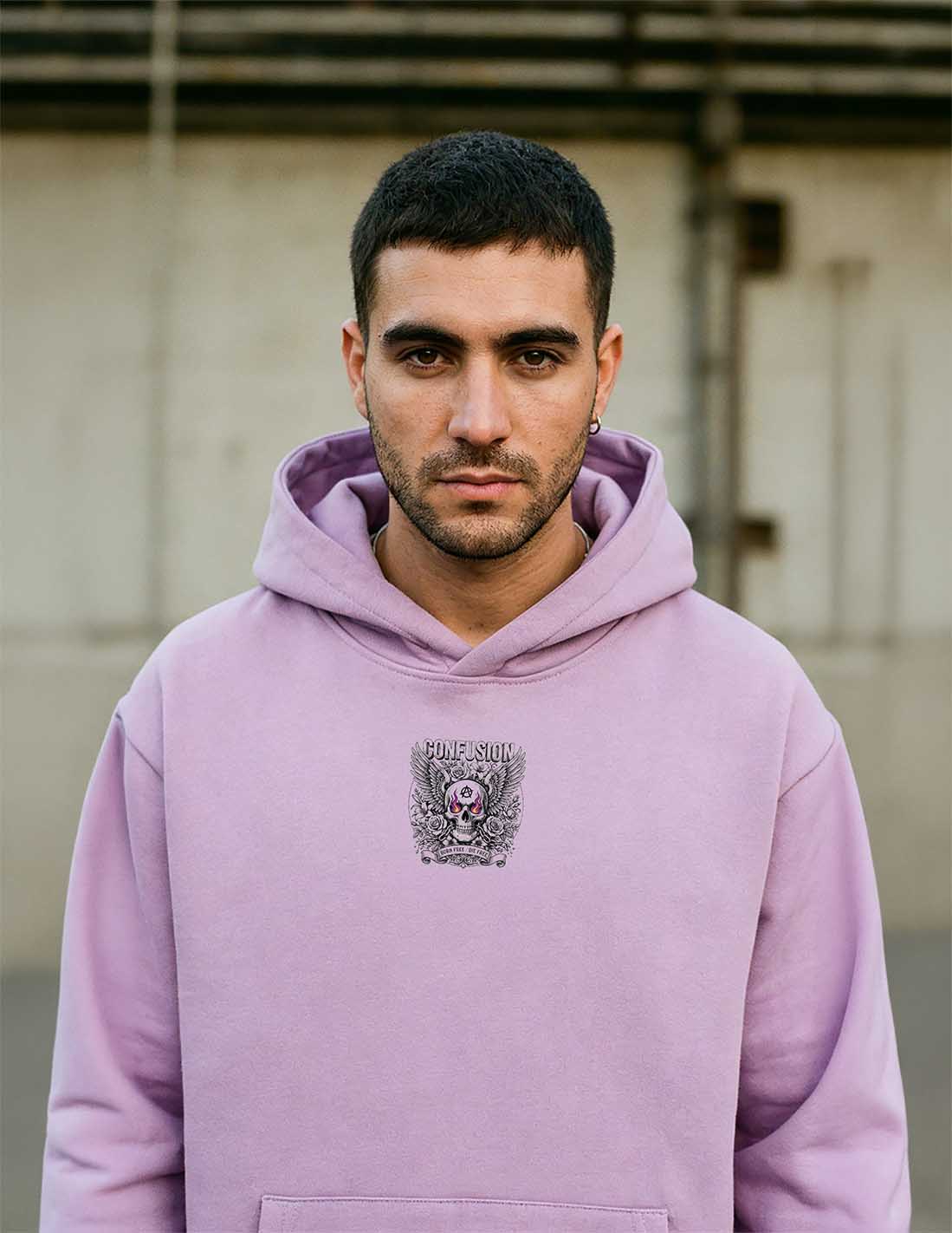 MEMENTO MORI LIBRE VIOLET HOODIE OVERSIZE
