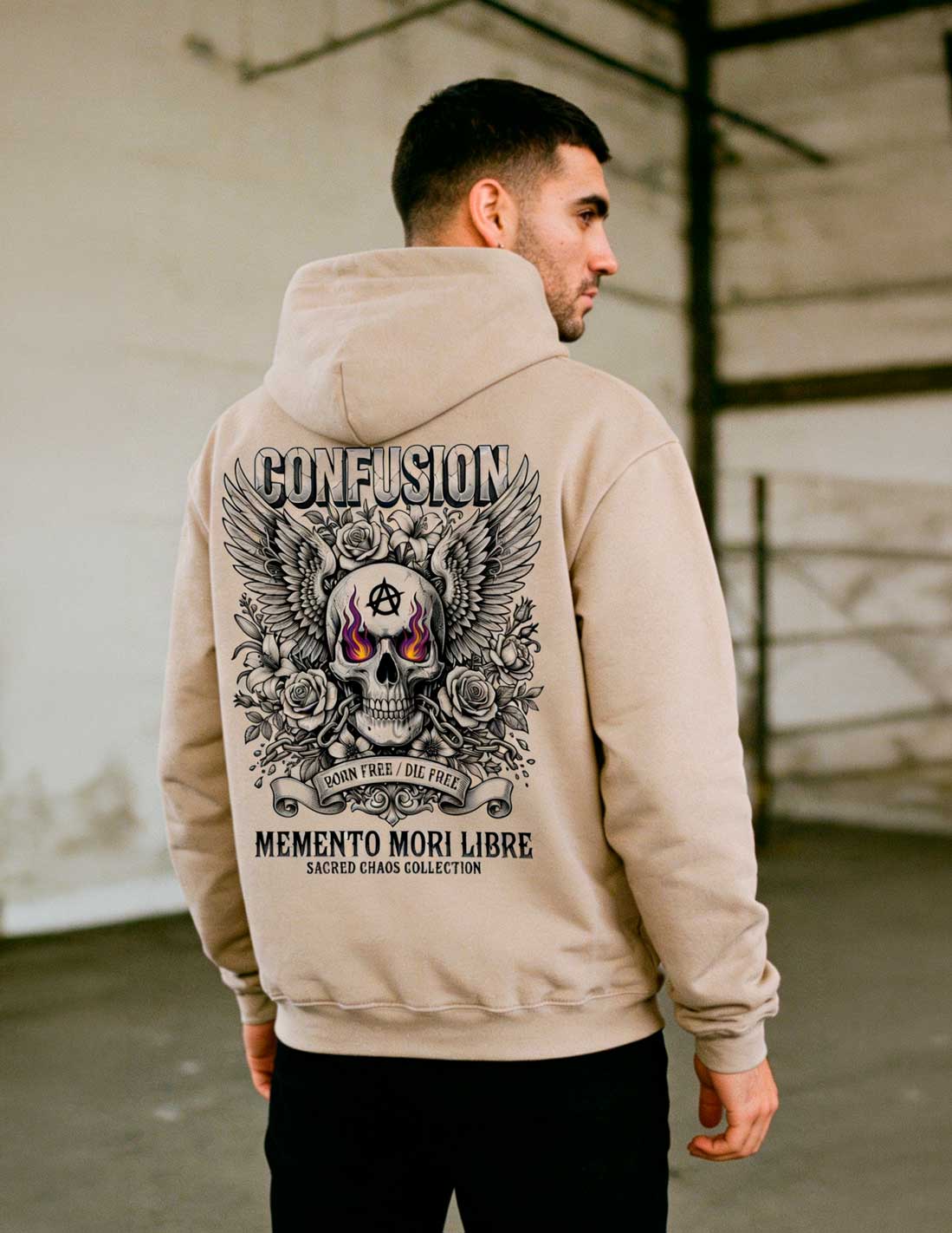 MEMENTO MORI LIBRE STRING HOODIE OVERSIZE