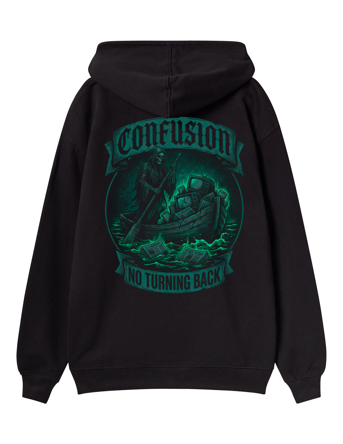 NO TURNING BLACK HOODIE