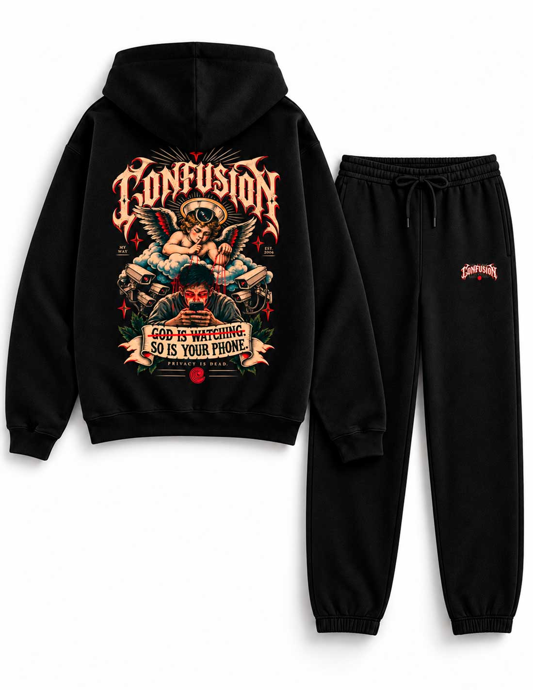 CONJUNTO PRIVACY IS DEAD BLACK OVERSIZE