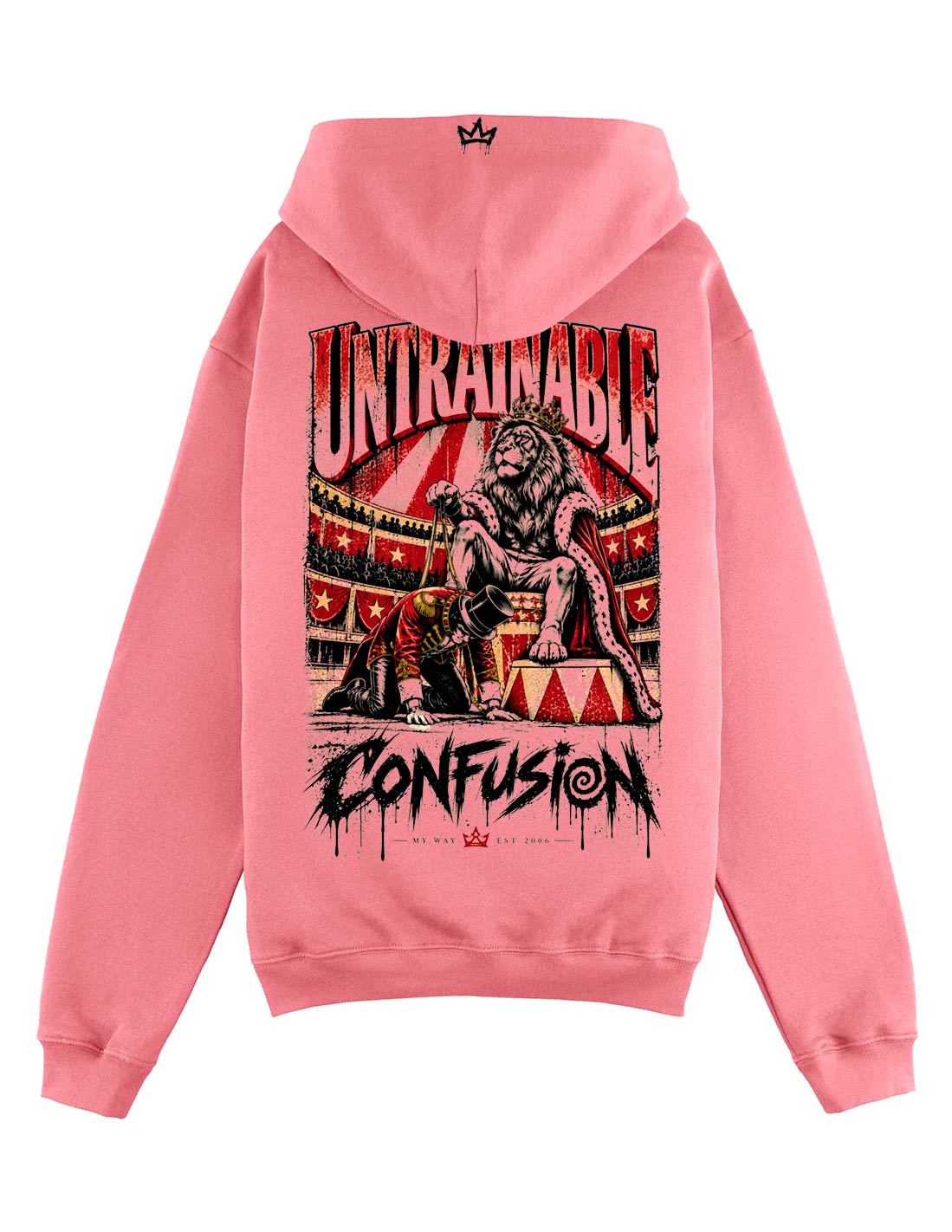 UNTRAINABLE PINK HOODIE OVERSIZE