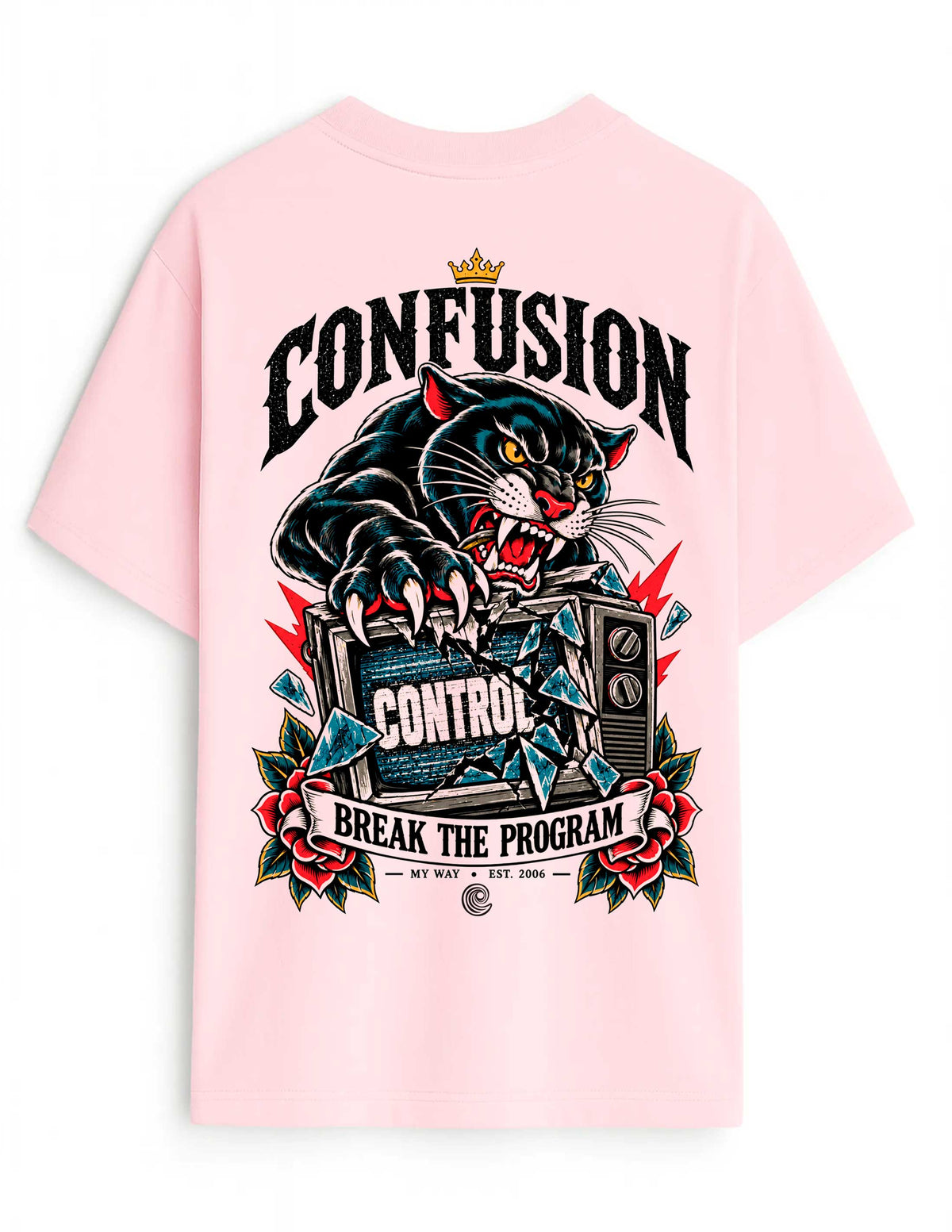 BREAK THE PROGAM PINK TEE OVERSIZE