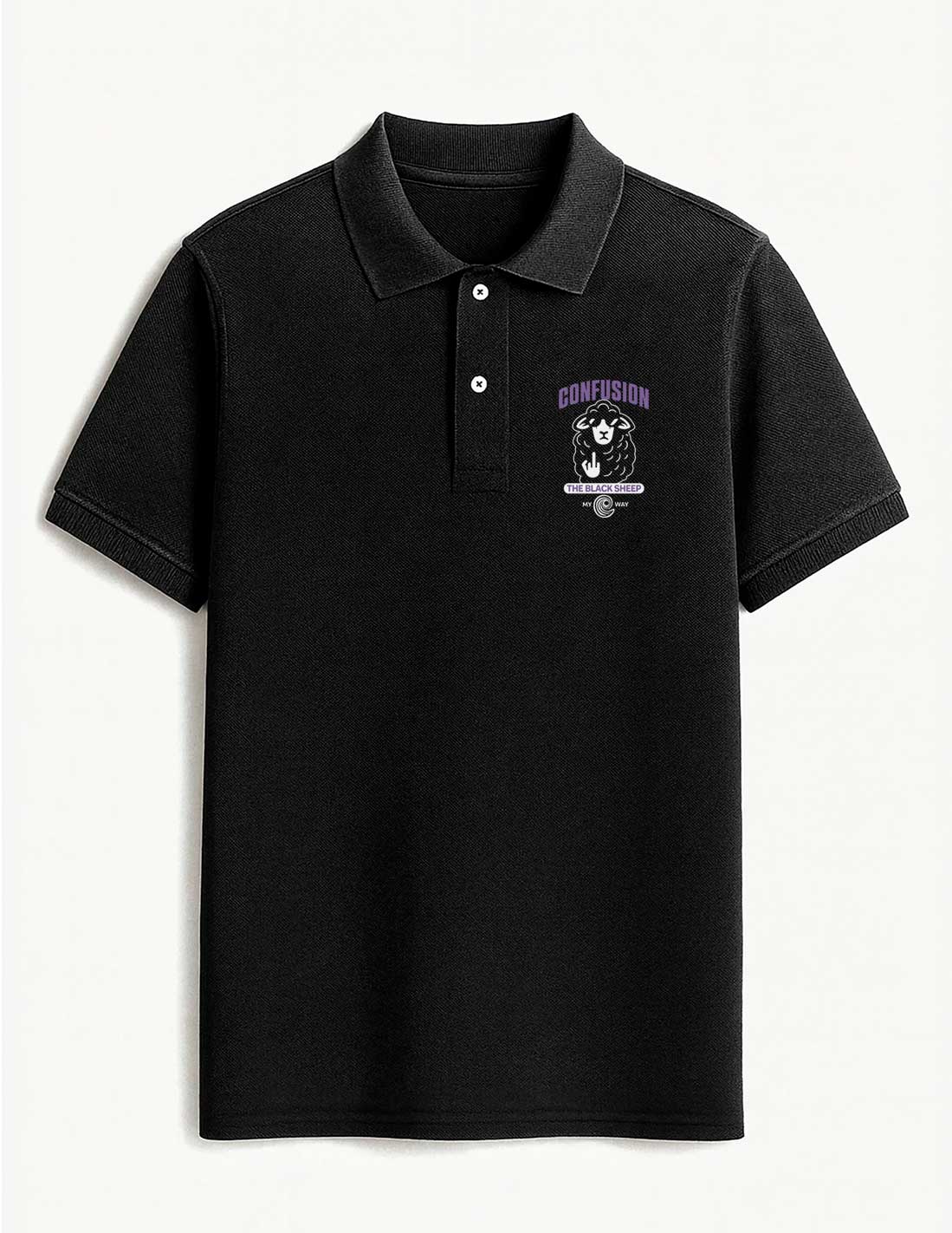 THE BLACK SHEEP BLACK POLO LAVADO A LA PIEDRA