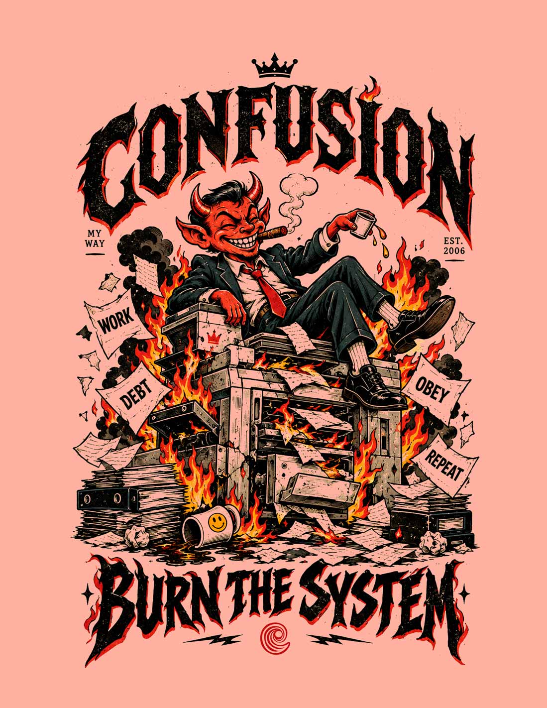 BURN THE SYSTEM CAMEO TEE OVERSIZE