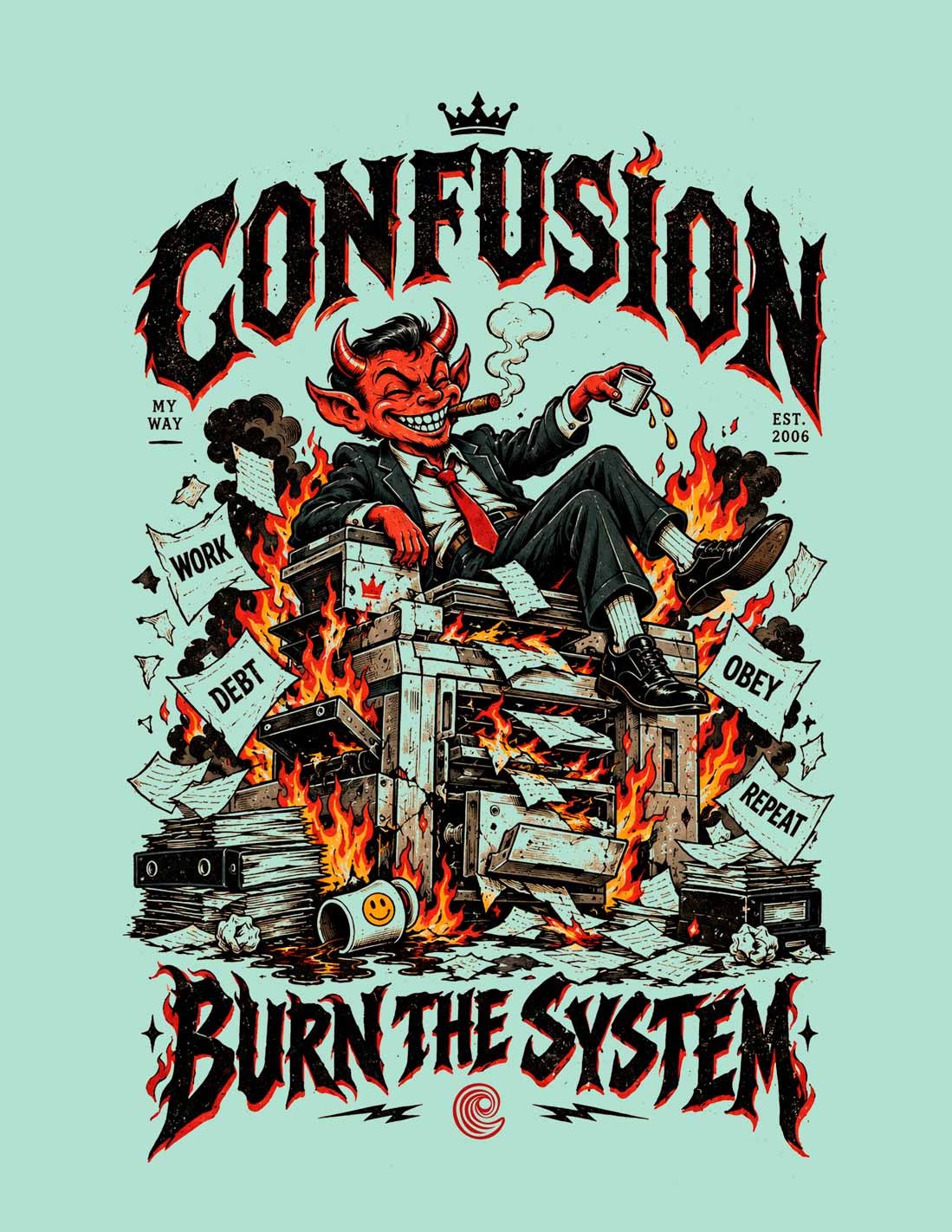 BURN THE SYSTEM ICEBERG CREWNECK