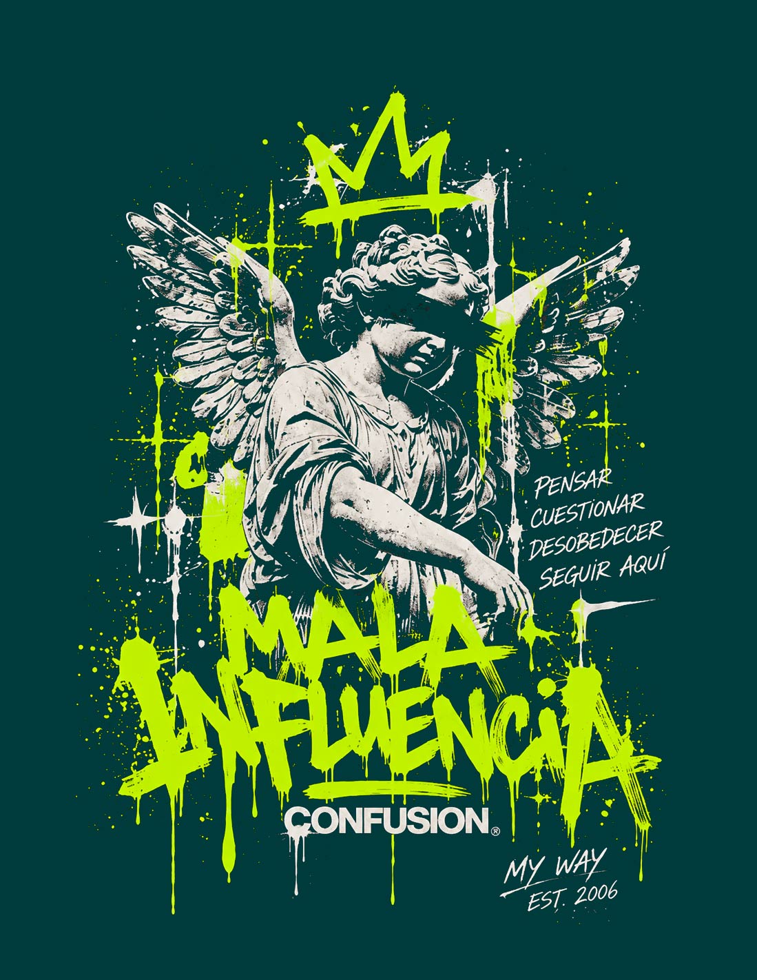 MALA INFLUENCIA REFLECTING POUND TEE OVERSIZE