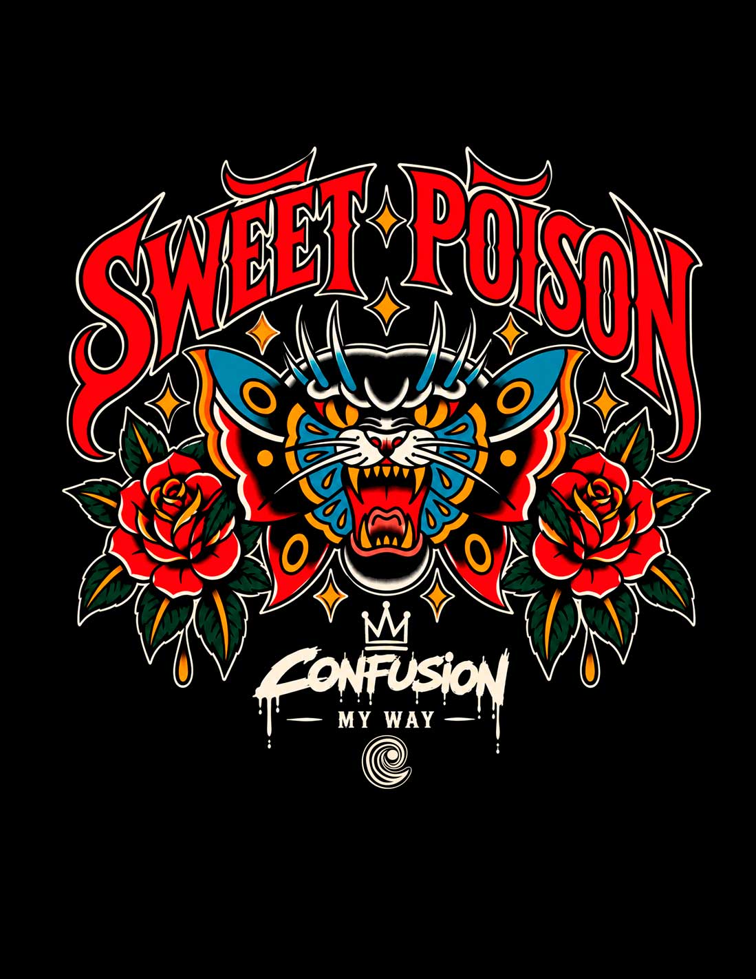 SWEET POISON BLACK TEE OVERSIZE