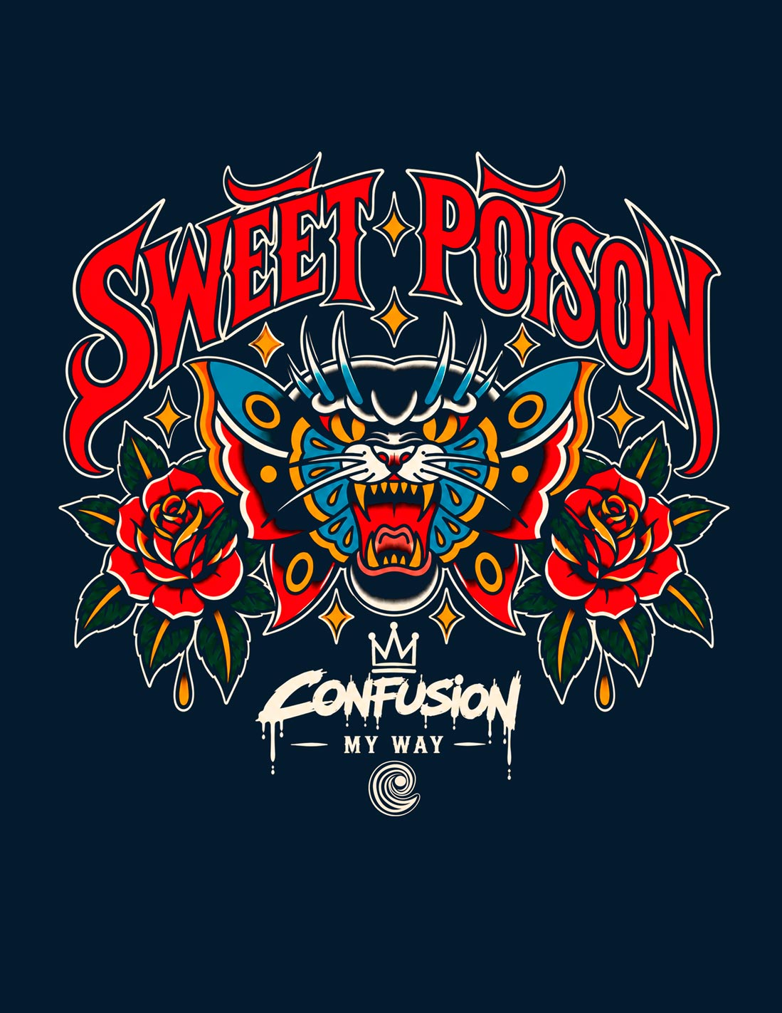 SWEET POISON MARITIME BLUE HOODIE OVERSIZE