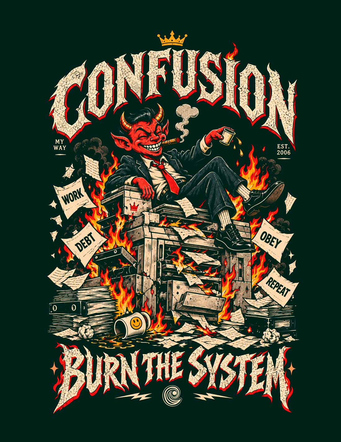 BURN THE SYSTEM VERDE BOTELLA HOODIE OVERSIZE