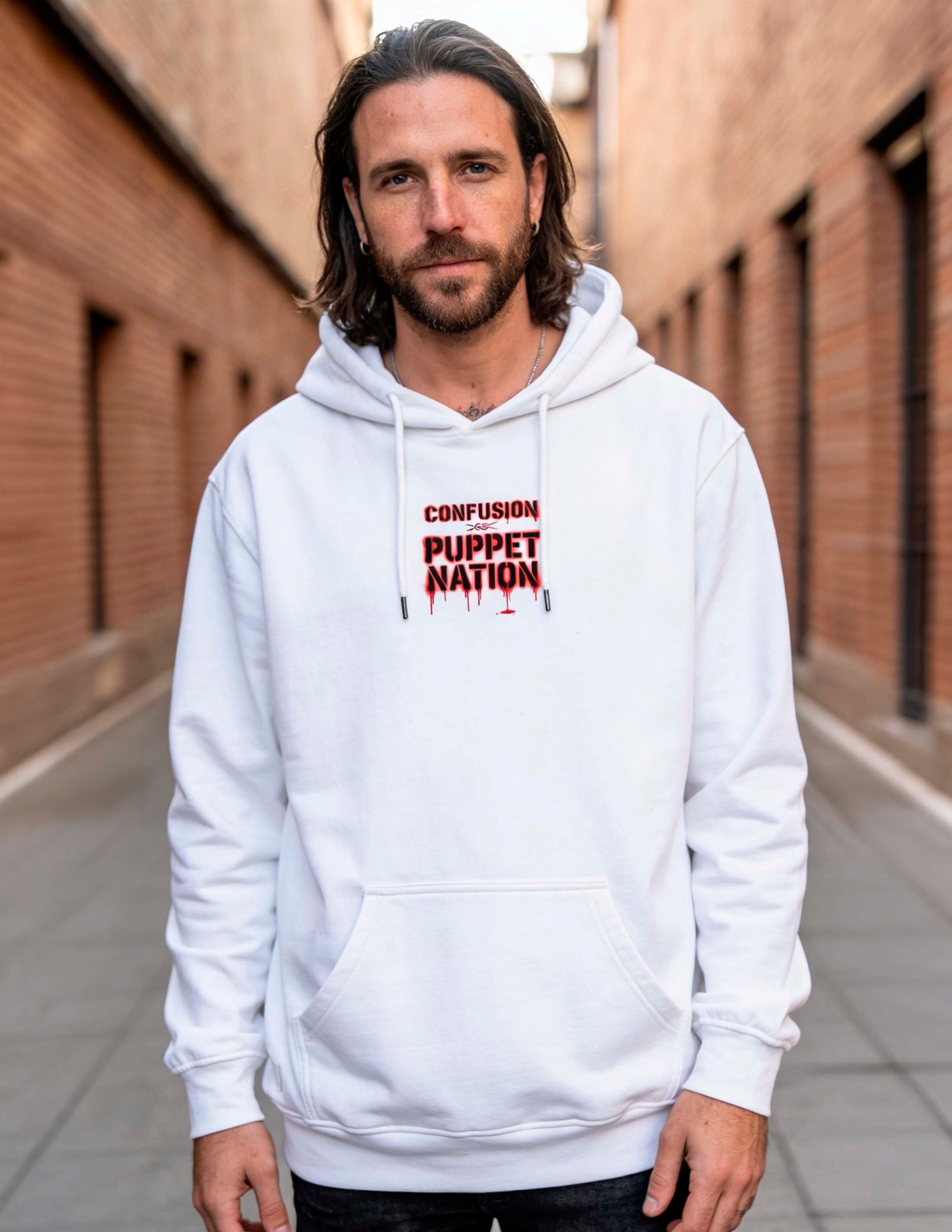 PUPPET NATION WHITE HOODIE
